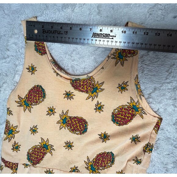 CC Tess Womens Scoop Neck Pineapple Print Sleeveless Maxi Tank Dress Small Peach - Picture 5 of 9